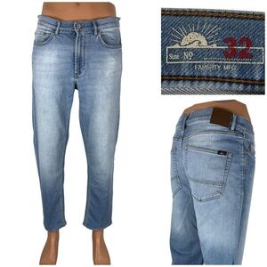 Faherty Jeans Mens 32 x 27 (actual) Stretch Terry Indigo Dyed Slim Fit 5-Pocket